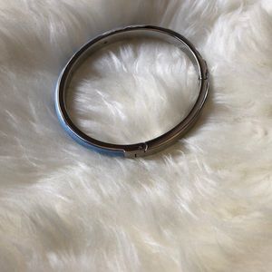 Silver Faux Blue Leather Bracelet